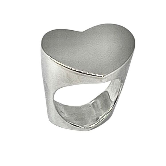 Like New Tiffany & Co Paloma Picasso Double Modern Heart Ring - Silver - sz 7 - Picture 11 of 15